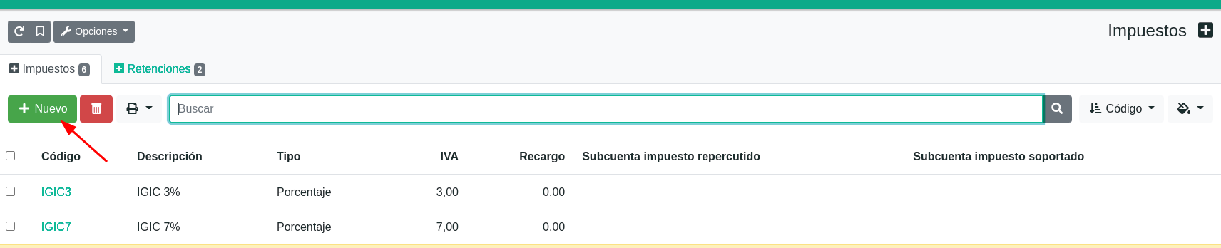Com configurar impostos i recàrrec d'equivalència