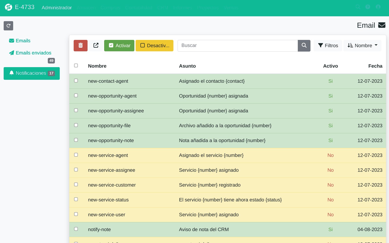 Cómo configurar las notificaciones del CRM