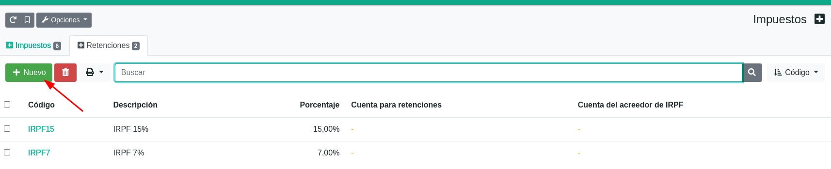 Com configurar les retencions d'IRPF