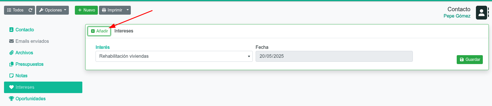 Com crear interessos al CRM