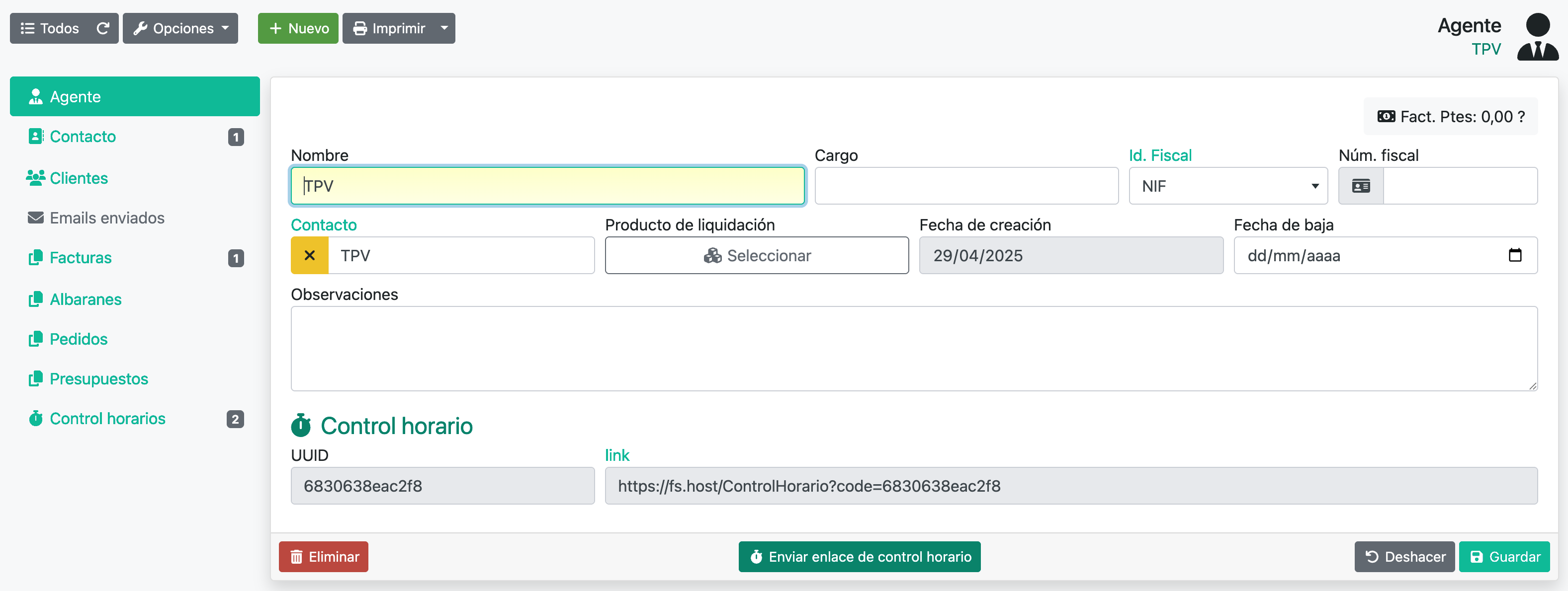 Com crear un empleat per al control horari