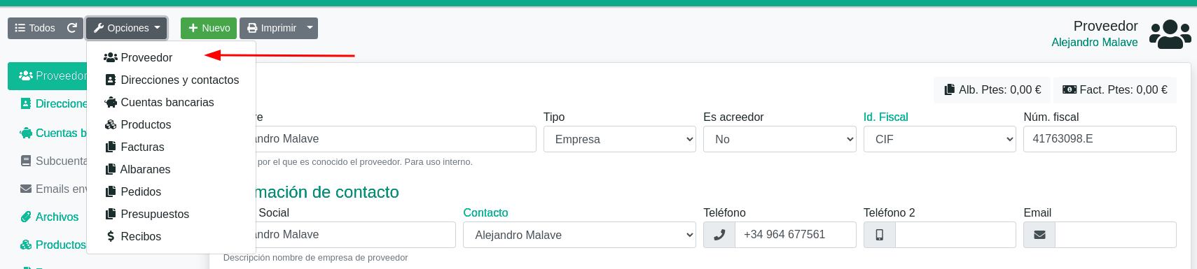 Cómo crear un proveedor