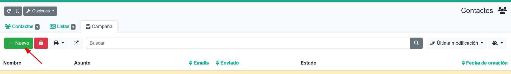 Botó d’email als llistats