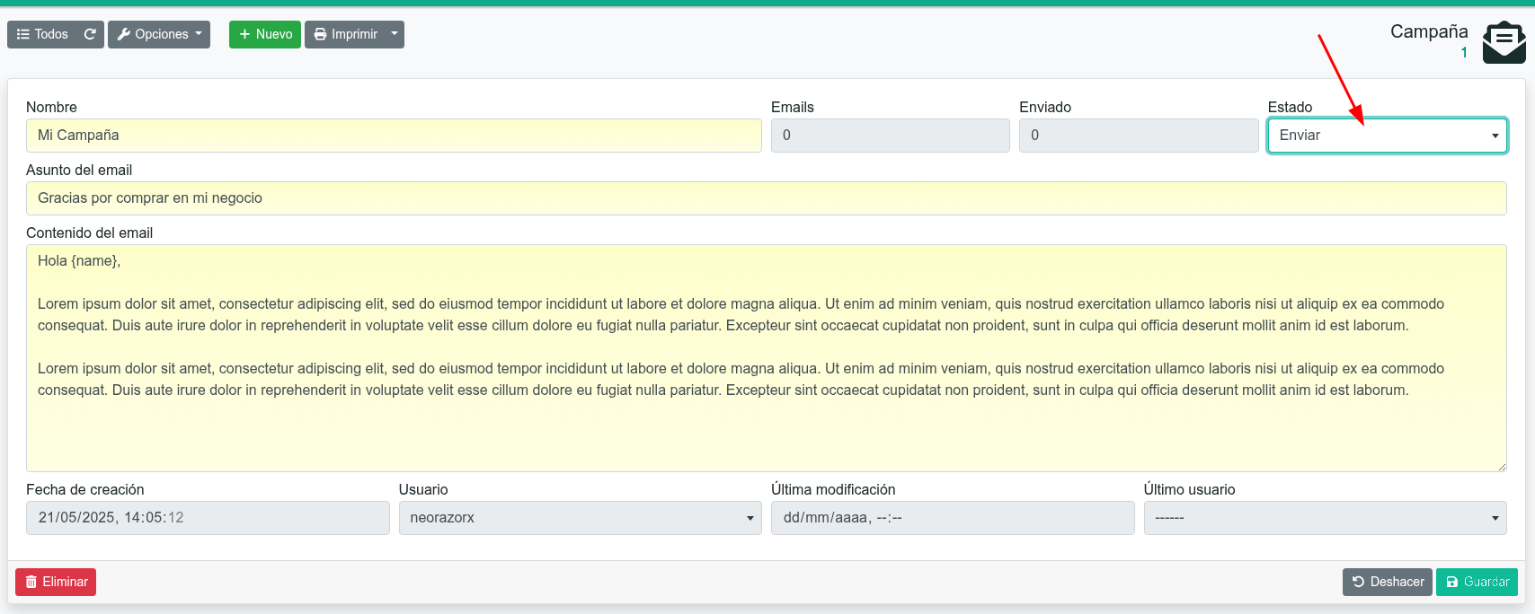 Cómo crear una campaña de emails
