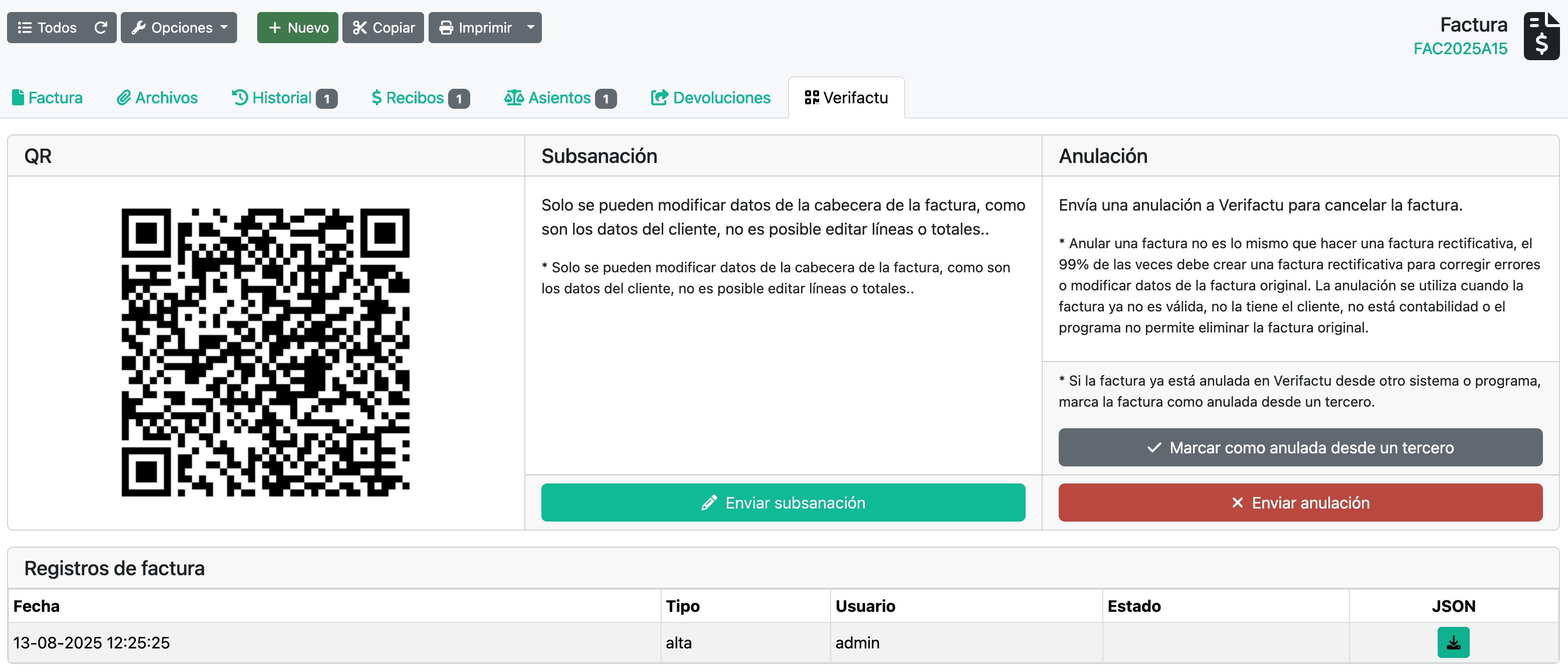 Com enviar una factura a Verifactu