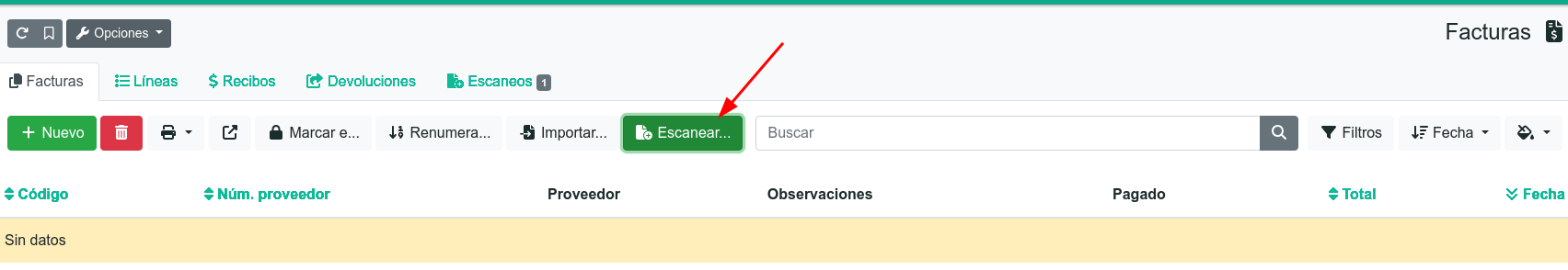 Com escanejar una factura de compra