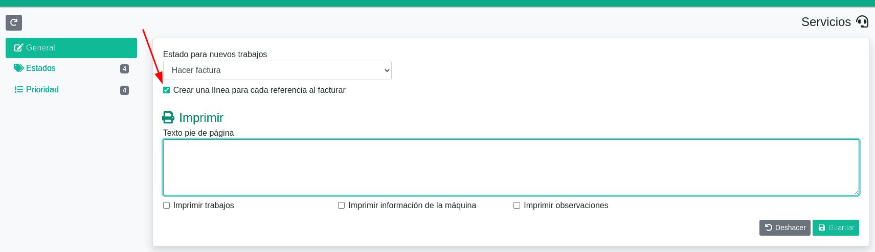 Productos en los trabajos