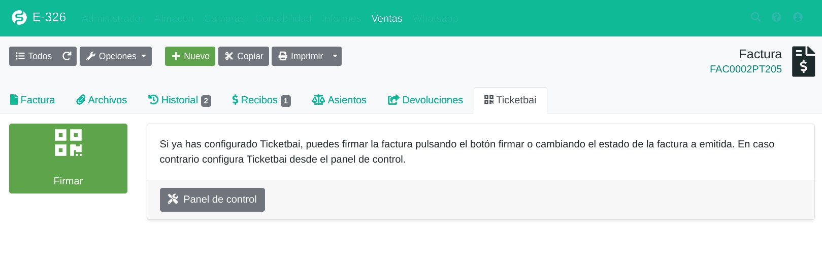 Configuració i signatura