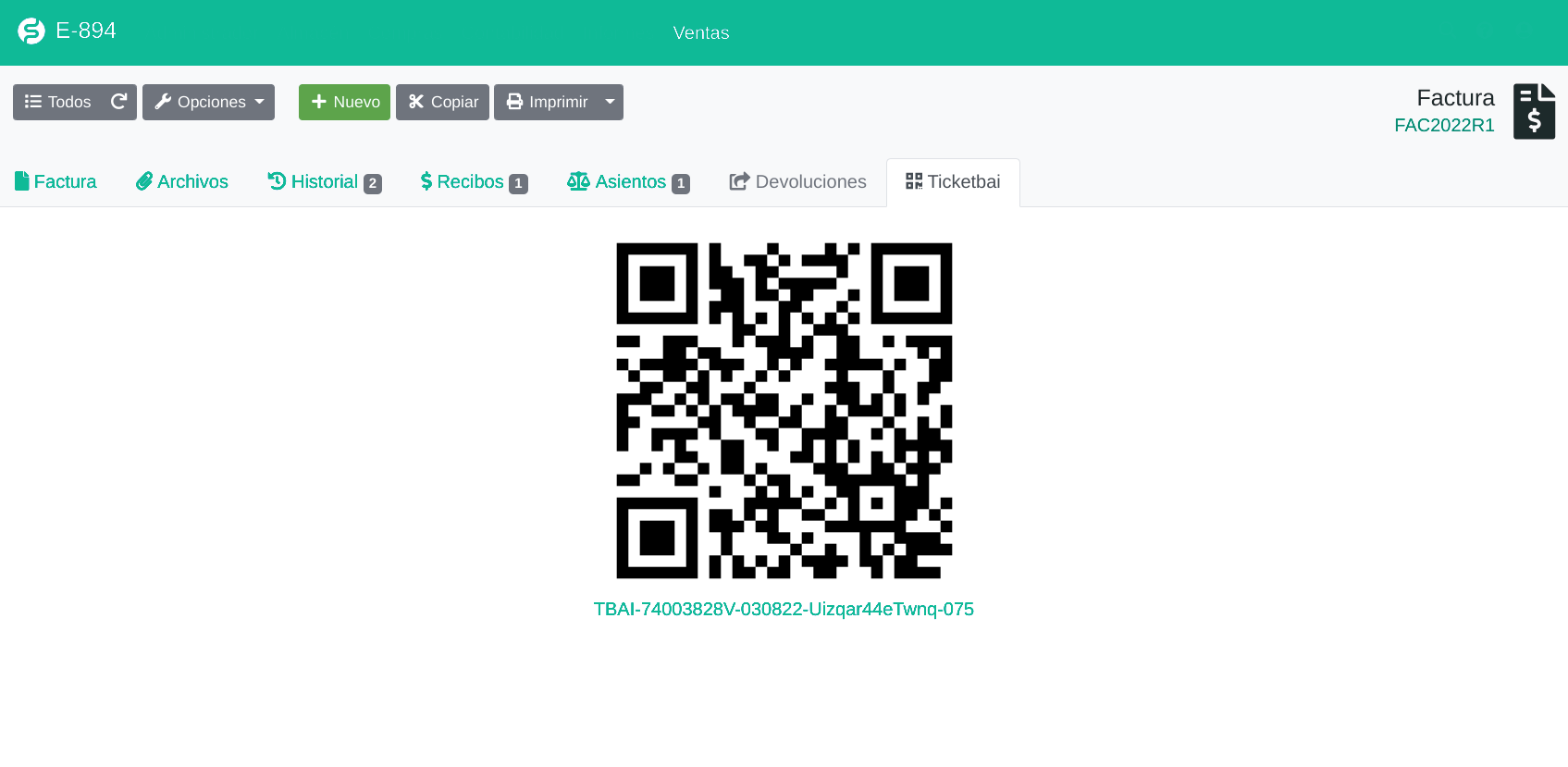 Codi QR a la factura