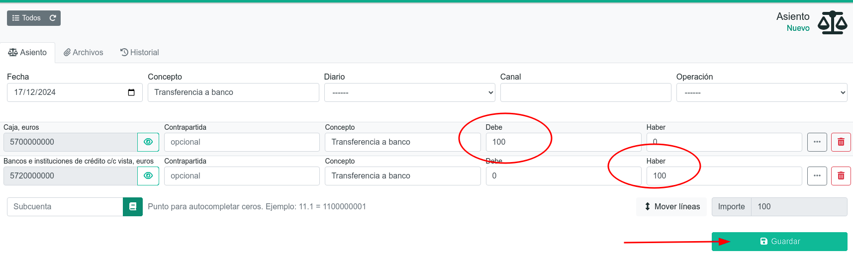 Com fer un assentament comptable