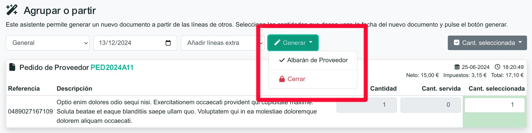 Cómo registrar un pedido de compra