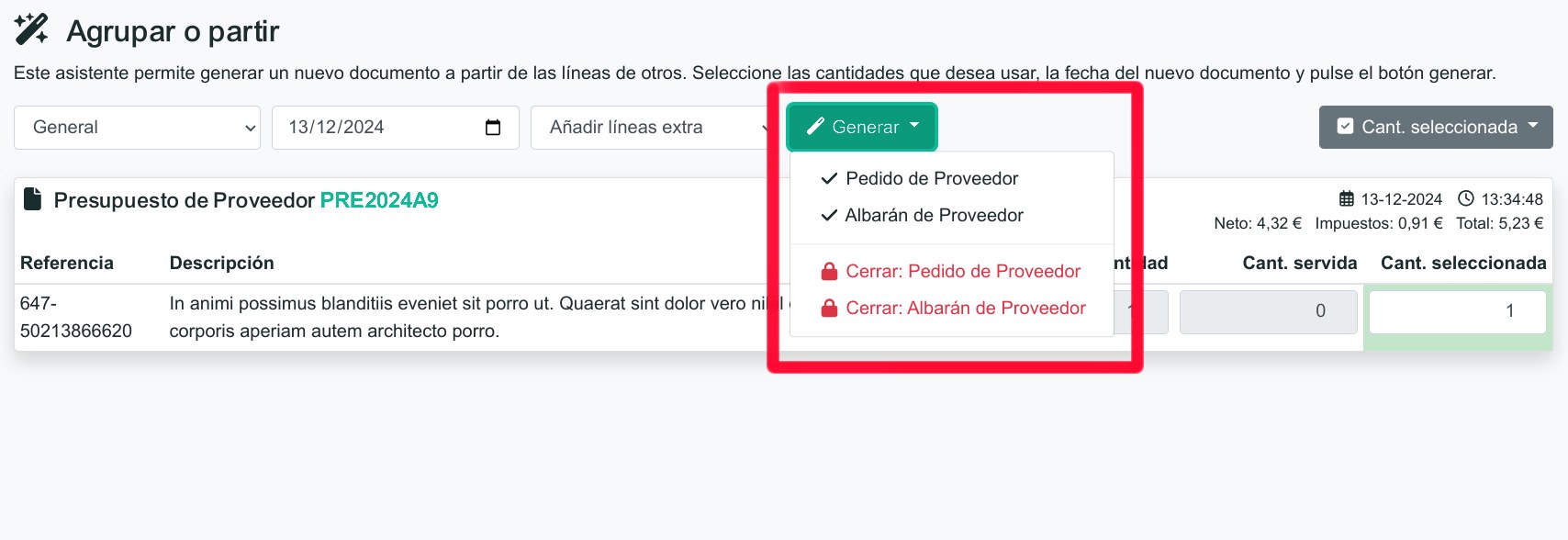 Com registrar un pressupost de compra
