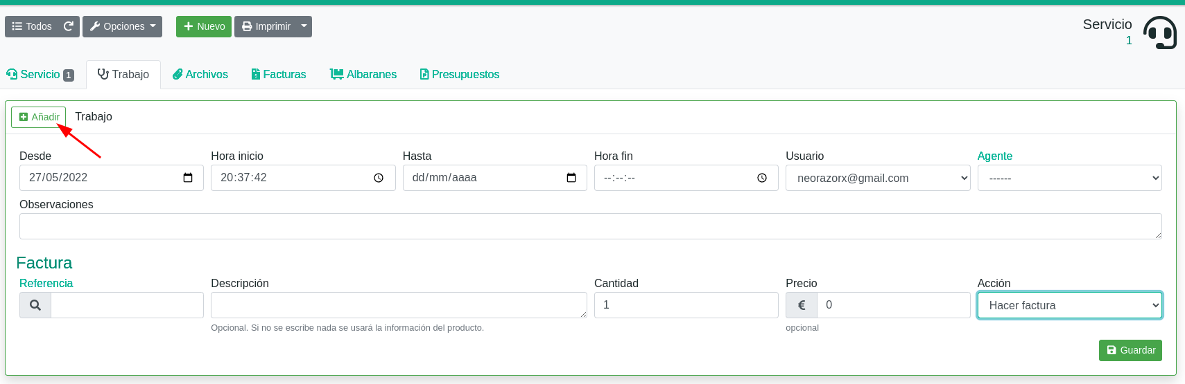 Cómo hacer una orden de servicio