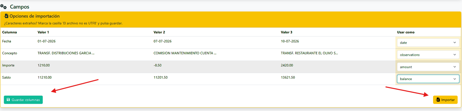 Importar movimientos bancarios (Norma 43)