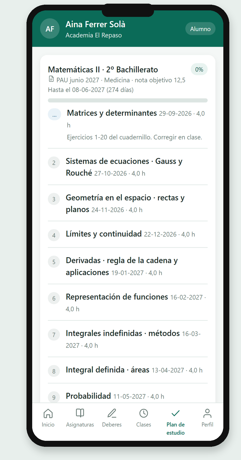 GestioERP Escoles · alumne