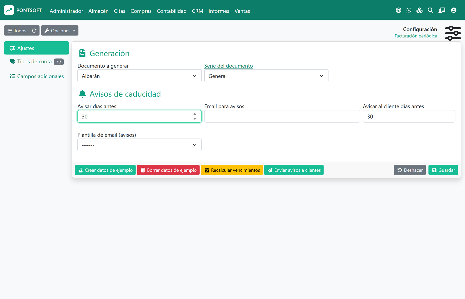 Flux d'avís de renovació al client i la seva configuració