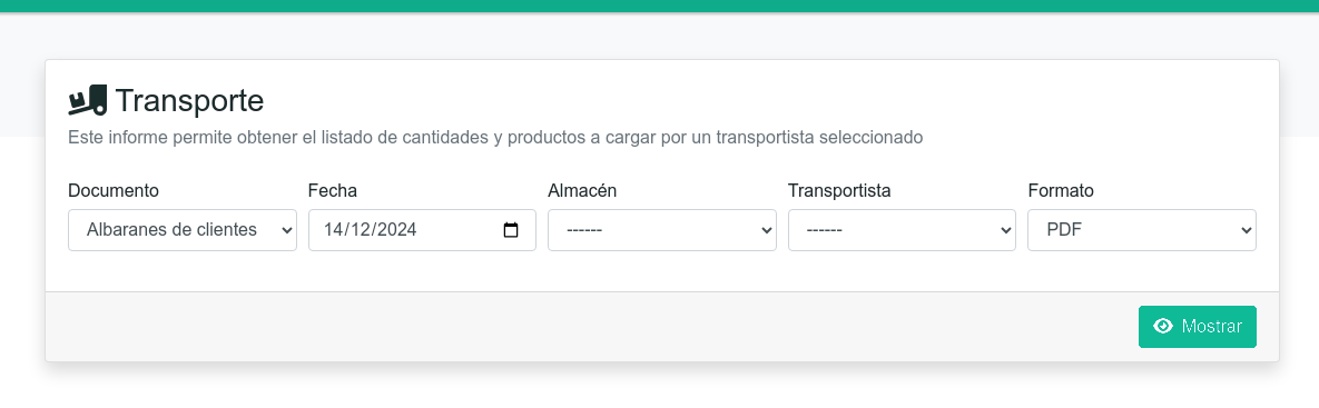 Informe de transport