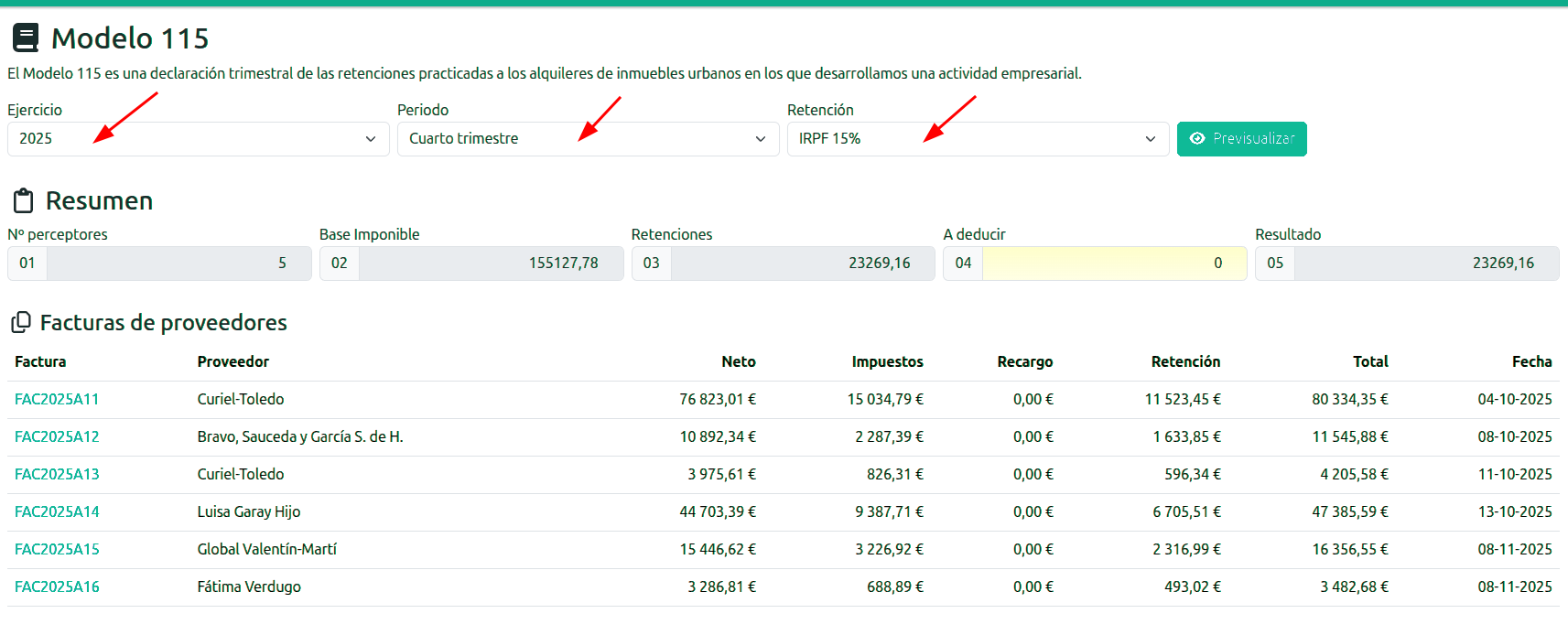 Retencions per lloguers