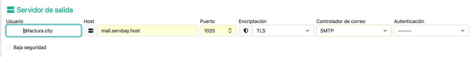 Servidor de sortida (SMTP)