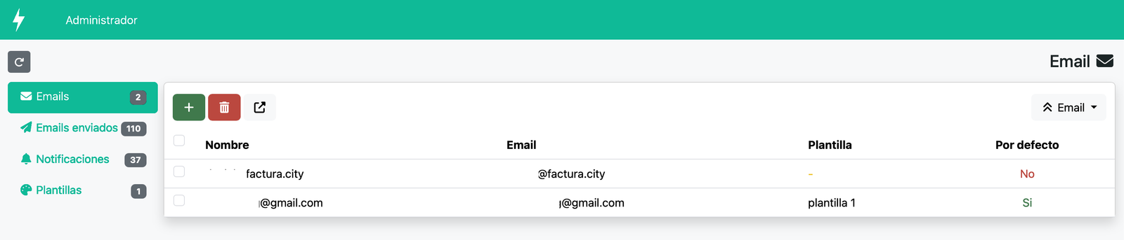 On es configura MultiEmail