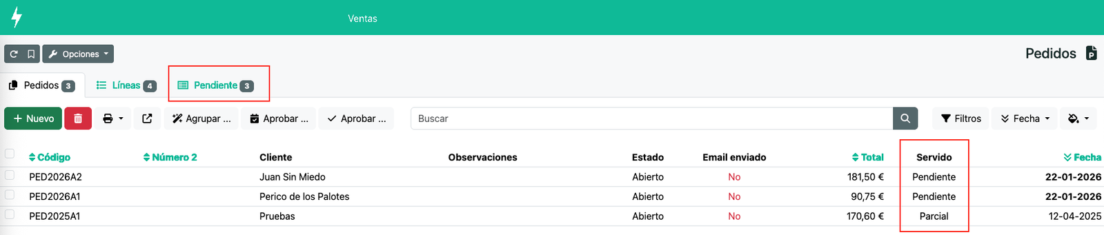 Control automàtic de l'estat de les comandes