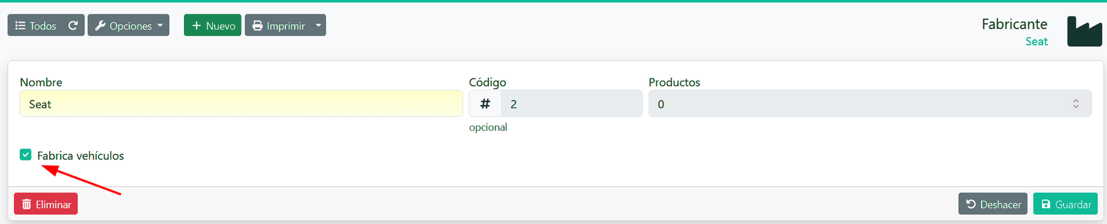 Mantenimiento de fabricantes